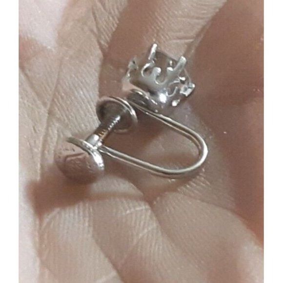 Vintage Gold Filled Earrings 1/20 12KT JMS Crystal Glass Rhinestone Screw Back - Picture 6 of 9